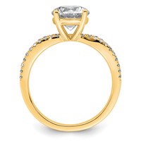 14K Yellow Gold 2 Carat Lab Grown Diamond VS+ F+ Round Complete Engagement Ring view 2