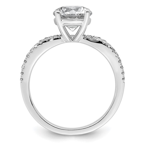 14k White Gold 2 carat Certified Lab Grown Diamond VS+ F+ Round Complete Engagement Ring