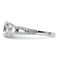 14K White Gold 2.25 Carat Lab Grown Diamond VS+ F+ Round Complete Engagement Ring view 3