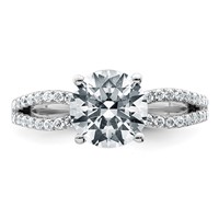 14K White Gold 2.25 Carat Lab Grown Diamond VS+ F+ Round Complete Engagement Ring view 4