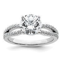 14K White Gold 2.25 Carat Lab Grown Diamond VS+ F+ Round Complete Engagement Ring view 1