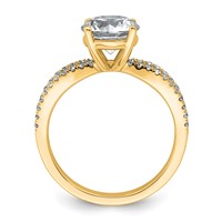 14K Yellow Gold 2.25 Carat Lab Grown Diamond VS+ F+ Round Complete Engagement Ring view 2