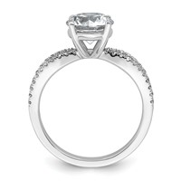 14K White Gold 2.25 Carat Certified Lab Grown Diamond VS+ F+ Round Complete Engagement Ring view 2