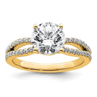 14k 2 1/4 carat Certified Lab Grown Diamond VS+ F+ Round Complete Engagement Ring