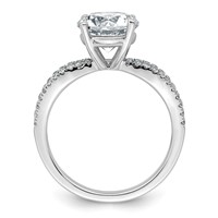 14K White Gold 2.50 Carat Lab Grown Diamond VS+ F+ Round Complete Engagement Ring view 2