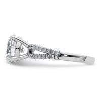 14K White Gold 2.50 Carat Lab Grown Diamond VS+ F+ Round Complete Engagement Ring view 3