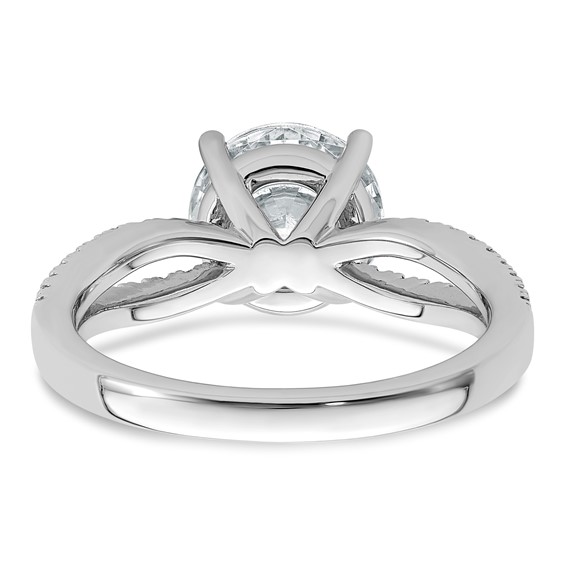 14k White Gold 2 1/2 carat Lab Grown Diamond VS+ F+ Round Complete Engagement Ring