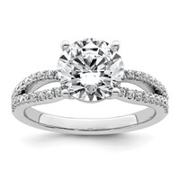 14K White Gold 2.50 Carat Certified Lab Grown Diamond VS+ F+ Round Complete Engagement Ring view 1