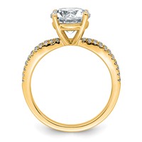 14K Yellow Gold 2.50 Carat Certified Lab Grown Diamond VS+ F+ Round Complete Engagement Ring view 2