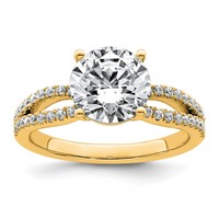 14K Yellow Gold 2.50 Carat Certified Lab Grown Diamond VS+ F+ Round Complete Engagement Ring view 1