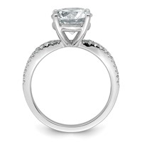14K White Gold 2.75 Carat Lab Grown Diamond VS+ F+ Round Complete Engagement Ring view 2