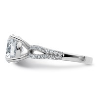 14K White Gold 2.75 Carat Lab Grown Diamond VS+ F+ Round Complete Engagement Ring view 3