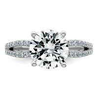 14K White Gold 2.75 Carat Lab Grown Diamond VS+ F+ Round Complete Engagement Ring view 4