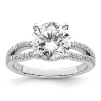 14K White Gold 2.75 Carat Certified Lab Grown Diamond VS+ F+ Round Complete Engagement Ring view 1