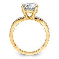 14K Yellow Gold 2.75 Carat Certified Lab Grown Diamond VS+ F+ Round Complete Engagement Ring view 2