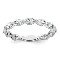 14K White Gold 1.20 Carat Lab Grown Diamond VS+ F+ Complete Wedding Band view 1