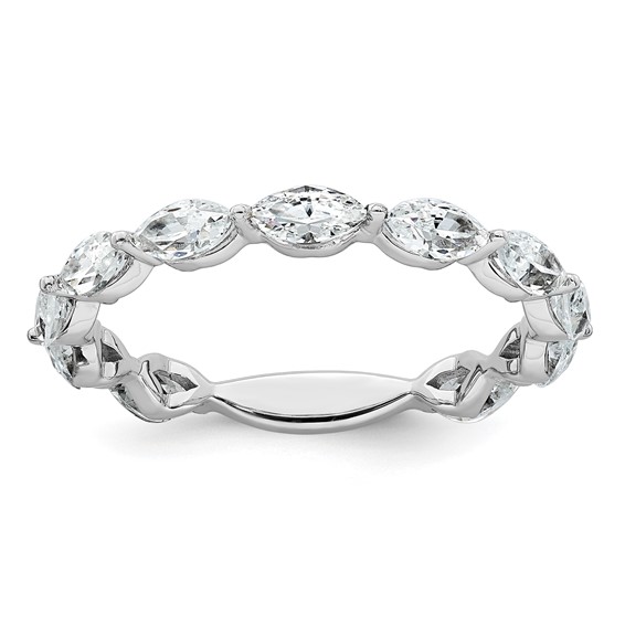 14k White Gold 1 1/5 carat Lab Grown Diamond VS+ F+ Complete Wedding Band