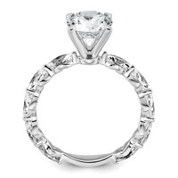 14K White Gold 2.62 Carat Lab Grown Diamond VS+ F+ Round Complete Engagement Ring view 2
