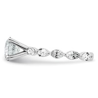 14K White Gold 2.62 Carat Lab Grown Diamond VS+ F+ Round Complete Engagement Ring view 3