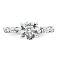 14K White Gold 2.62 Carat Lab Grown Diamond VS+ F+ Round Complete Engagement Ring view 4
