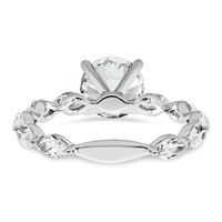 14K White Gold 2.62 Carat Lab Grown Diamond VS+ F+ Round Complete Engagement Ring view 5
