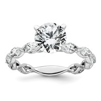 14K White Gold 2.62 Carat Lab Grown Diamond VS+ F+ Round Complete Engagement Ring view 1