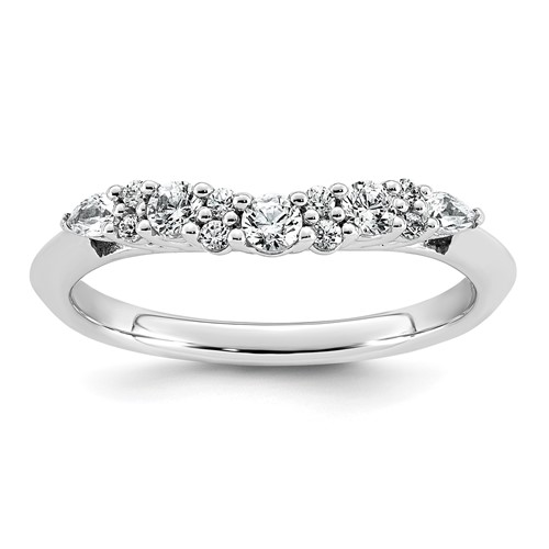 14K White Gold 0.33 Carat Lab Grown Diamond VS+ F+ Complete Wedding Band