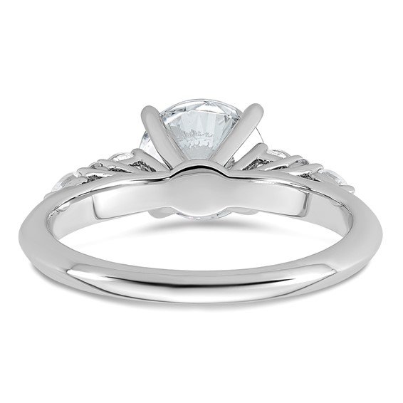 14k White Gold 1 3/4 carat Certified Lab Grown Diamond VS+ F+ Round Complete Engagement Ring