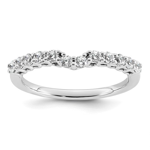 14K White Gold 0.38 Carat Lab Grown Diamond VS+ F+ Complete Wedding Band
