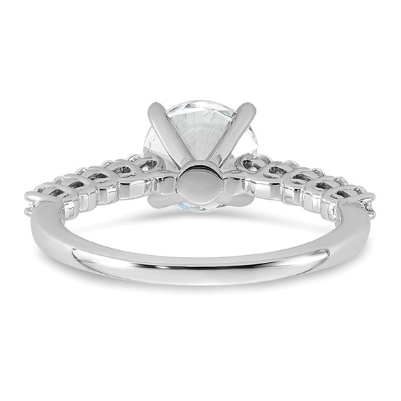 14k White Gold 1 7/8 carat Lab Grown Diamond VS+ F+ Round Complete Engagement Ring