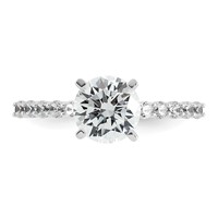 14K White Gold 1.88 Carat Certified Lab Grown Diamond VS+ F+ Round Complete Engagement Ring view 4
