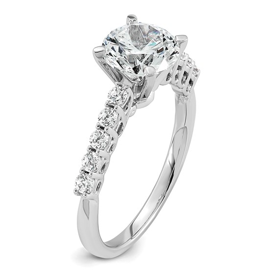 14k White Gold 1 7/8 carat Certified Lab Grown Diamond VS+ F+ Round Complete Engagement Ring