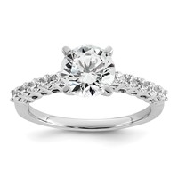 14K White Gold 1.88 Carat Certified Lab Grown Diamond VS+ F+ Round Complete Engagement Ring view 1