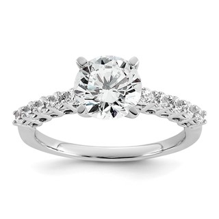 14k White Gold 1 7/8 carat Certified Lab Grown Diamond VS+ F+ Round Complete Engagement Ring