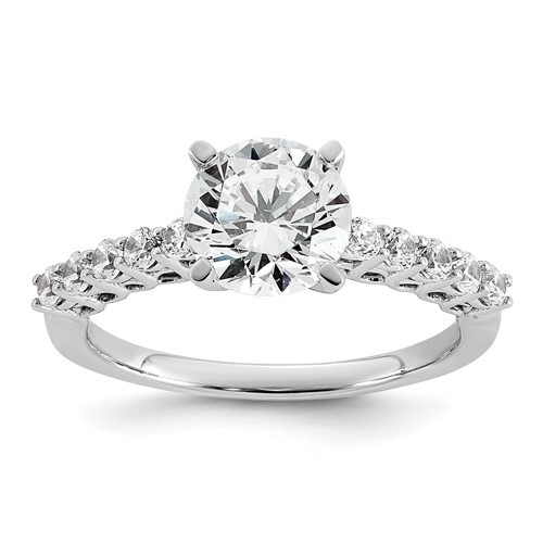14K White Gold 1.88 Carat Certified Lab Grown Diamond VS+ F+ Round Complete Engagement Ring