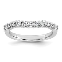 14K White Gold 0.50 Carat Lab Grown Diamond VS+ F+ Complete Wedding Band view 1