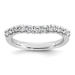 14k White Gold 1/2 carat Lab Grown Diamond VS+ F+ Complete Wedding Band