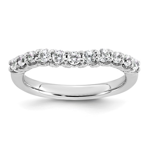 14K White Gold 0.50 Carat Lab Grown Diamond VS+ F+ Complete Wedding Band