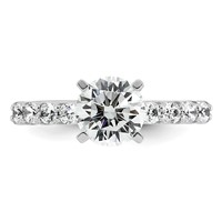 14K White Gold 1.88 Carat Lab Grown Diamond VS+ F+ Round Complete Engagement Ring view 4