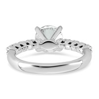 14K White Gold 1.88 Carat Lab Grown Diamond VS+ F+ Round Complete Engagement Ring view 5