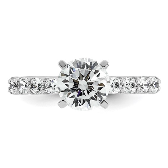 14k White Gold 1 7/8 carat Certified Lab Grown Diamond VS+ F+ Round Complete Engagement Ring