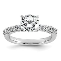 14K White Gold 1.88 Carat Certified Lab Grown Diamond VS+ F+ Round Complete Engagement Ring view 1