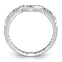 14K White Gold 0.10 Carat Lab Grown Diamond VS+ F+ Complete Wedding Band view 2