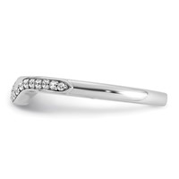 14K White Gold 0.10 Carat Lab Grown Diamond VS+ F+ Complete Wedding Band view 3