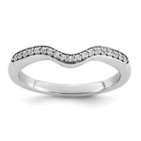 14K White Gold 0.10 Carat Lab Grown Diamond VS+ F+ Complete Wedding Band view 1