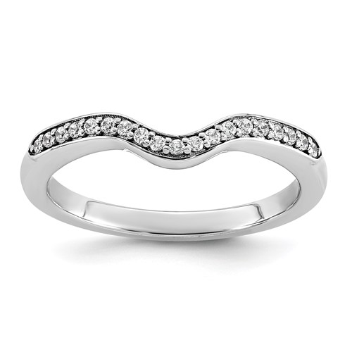 14K White Gold 0.10 Carat Lab Grown Diamond VS+ F+ Complete Wedding Band
