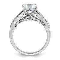 14K White Gold 1.75 Carat Lab Grown Diamond VS+ F+ Round Complete Engagement Ring view 2