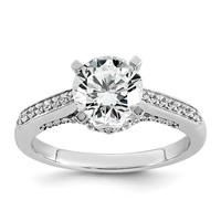 14K White Gold 1.75 Carat Lab Grown Diamond VS+ F+ Round Complete Engagement Ring view 1