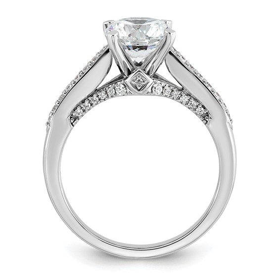 14k White Gold 1 3/4 carat Certified Lab Grown Diamond VS+ F+ Round Complete Engagement Ring