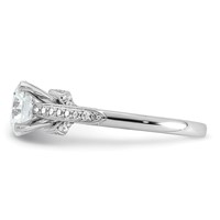 14K White Gold 1.75 Carat Certified Lab Grown Diamond VS+ F+ Round Complete Engagement Ring view 3